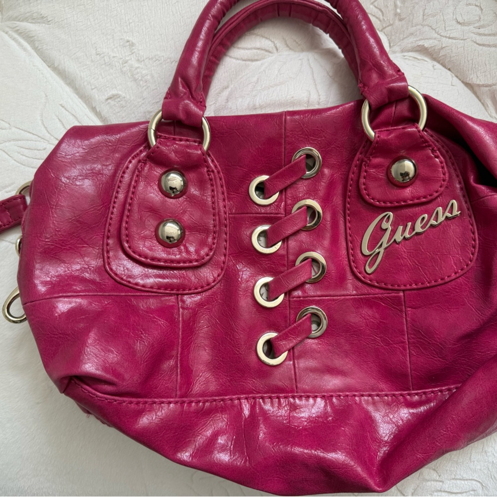 Guess Fuchsia bag with gold Accents